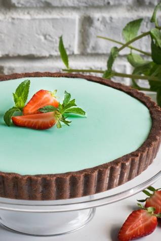 Minz-Schokoladenkuchen ohne Backen