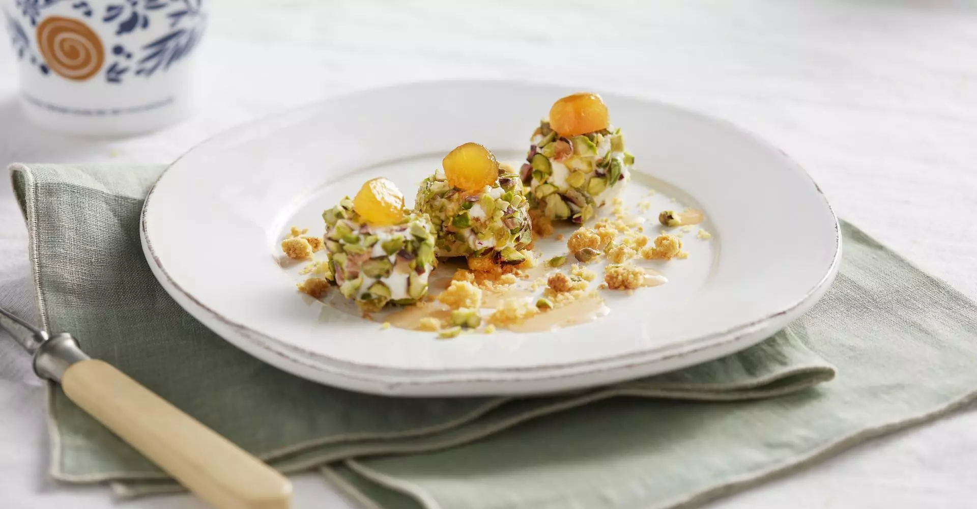 Ziegenkäse mit Fabbri-Ingwer und Pistazien