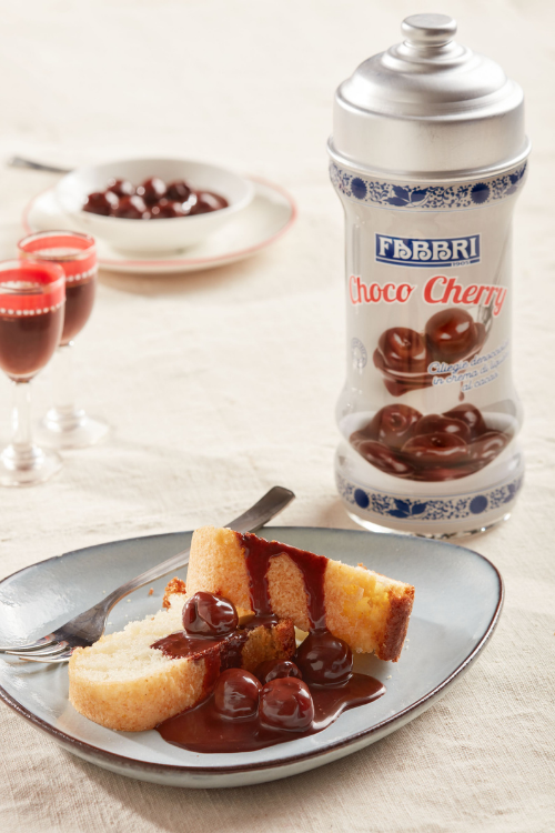 Donut mit Schoko-Kirsch-Fabbri