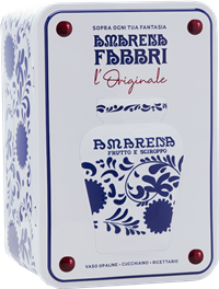 Version zum Mitnehmen - Amarena Opaline 600 g in Blechschachtel
