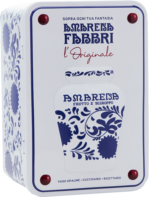 Version zum Mitnehmen - Amarena Opaline 600 g in Blechschachtel